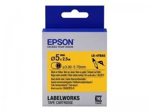 Epson Label Cartridge Heat Shrink tube (HST) LK-4YBA5 Black/Yellow D5m