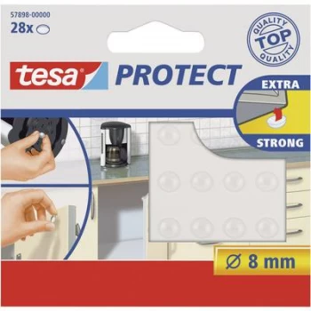 tesa 57898-00000-00 Foot self-adhesive, circular Transparent (Ø) 8mm 28 pc(s)