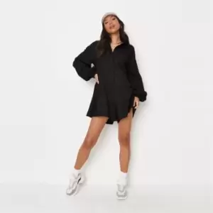 Missguided Tall Puff Sleeve Collared Playsuit - Black