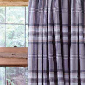 Catherine Lansfield Kelco Check Pencil Pleat Curtains - Charcoal