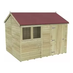 10' x 8' Forest Premium Tongue & Groove Pressure Treated Reverse Apex Shed (3.06m x 2.52m) - Natural Timber
