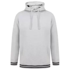 Front Row Unisex Adults Striped Cuff Hoodie (M) (Heather Grey/Navy)