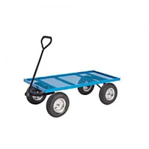 GPC Platform Truck with Puncture Proof Reach Compliant Wheels and Mesh Base Blue Capacity: 400L 4 Castors 600mm x 370mm x 1200mm