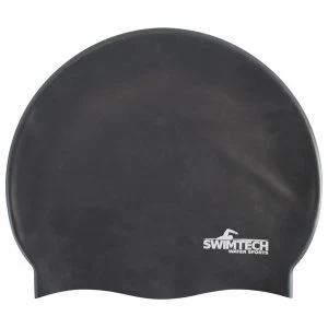 SwimTech Silicone Swim Cap Black