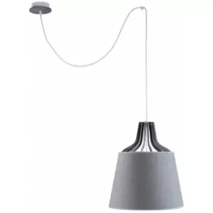 Keter Lucio Dome Pendant Ceiling Light Grey, 38cm, 1x E27, 200cm Wire