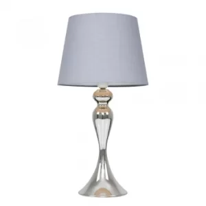 Faulkner Chrome Touch Table Lamp with Grey Aspen Shade