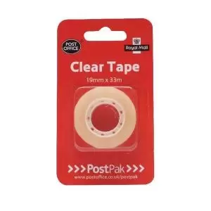 Postpak Clear Sticky Tape 19mmx33m Pack of 12 7UB70980 UB70980