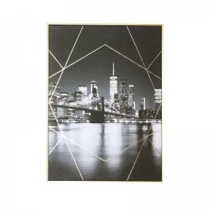 Contemporary City Capped Canvas with Gold Foil
