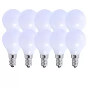 5 Watts E14 LED Bulb Opal Golf Ball Cool White Dimmable, Pack of 10