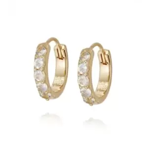 Beloved Moonstone Huggie 18ct Gold Plated Earrings JE05_GP