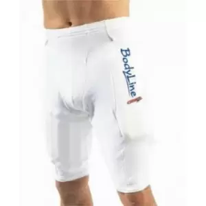 Carta Sport Mens Bodyline Cricket Protection Shorts (XL) (White/Blue)