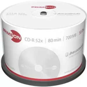 Primeon 2761102 Blank CD-R 80 700 MB 50 pc(s) Spindle Silver matte surface