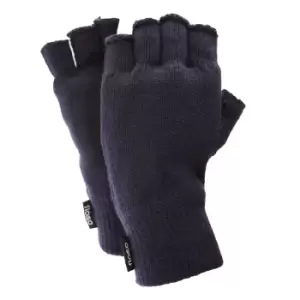FLOSO Mens Thinsulate Thermal Fingerless Gloves (3M 40g) (One Size Fits All) (Navy)