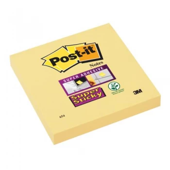Post it 76 x 76mm Super Sticky Removable Notes Canary Yellow 12 x 90