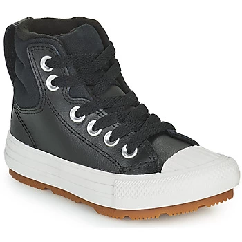 Converse CHUCK TAYLOR ALL STAR BERKSHIRE BOOT SEASONAL LEATHER HI boys's Childrens Shoes (High-top Trainers) in Black,1.5 kid,2.5