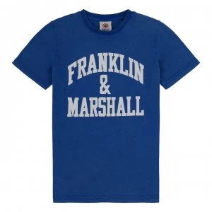 Franklin and Marshall Logo T Shirt - Nautical Blue