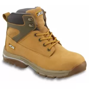 FAST-TRACK Safety Waterproof Work Boots Tan Honey - Size 11 - JCB