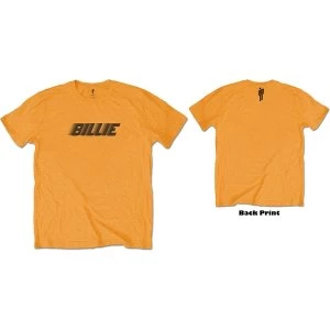 Billie Eilish - Racer Logo & Blohsh Unisex Large T-Shirt - Orange