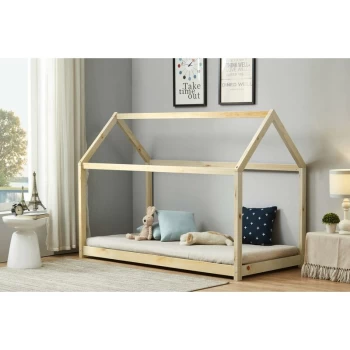 Birlea - Childrens House Frame Low Lying 3ft Single 90cm Bed - Solid Pine