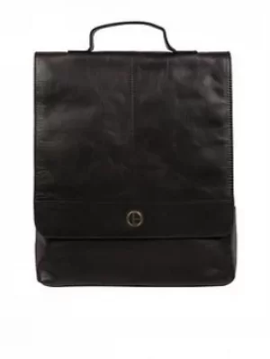 Pure Luxuries London Vintage Black 'Pembroke' Leather Backpack