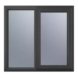 Crystal uPVC Window A Rated Right Hand Side Hung next to a Fixed Light 1190mm x 1190mm Obscure Glazing - Grey