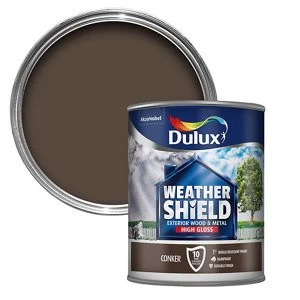 Dulux Weathershield Exterior Conker High Gloss Paint 750ml
