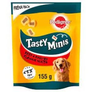 PEDIGREE Tasty Minis Dog Treats Chewy Slices with Beef and Poultry 155g