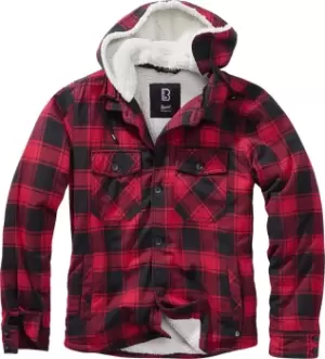 Brandit Lumberjacket Hooded Between-seasons Jacket red black