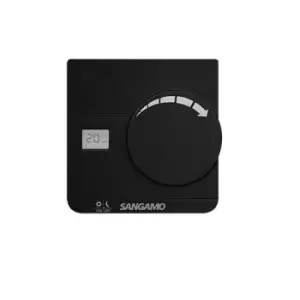 Sangamo Electronic Room Thermostat with Digital Display Black - CHPRSTATDB