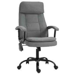 Vinsetto Massage Office Chair Linen Computer Chair With Adjustable Height Grey