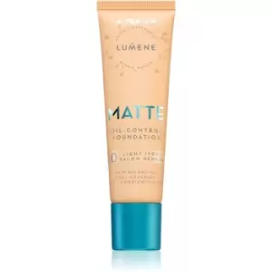 Lumene Matte Oil-Control Foundation Liquid Foundation for Oily and Combination Skin Shade 0 Light Ivory