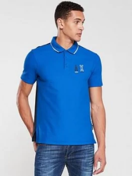 Armani Exchange Large Logo Polo Shirt Blue Size L Men