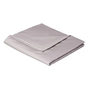 Catherine Lansfield Grey Non-Iron Plain Dye Flat Sheet - Double