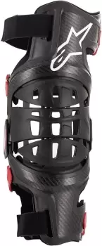 Alpinestars Bionic-10 Carbon Knee Protector Left, black-red, Size L, black-red, Size L