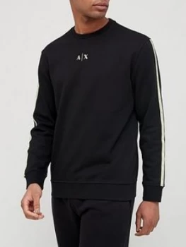 Armani Exchange Neon Tape Logo Sweatshirt Black Size L Men