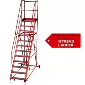 10 Tread HEAVY DUTY Mobile Warehouse Stairs Anti Slip Steps 3.25m Safety Ladder