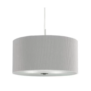 3 Light Ceiling Pendant Chrome, Grey with Glass Diffuser And Shade, E27
