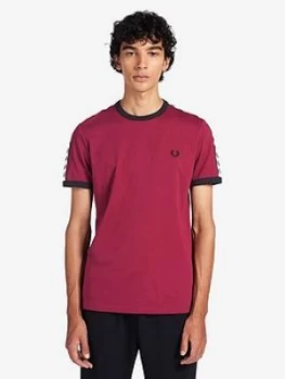 Fred Perry Taped Ringer T-Shirt - Port, Size L, Men