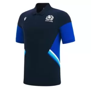 Macron Scotland 22/23 Polo Shirt Mens - Blue