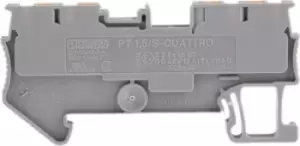 Phoenix Contact Grey PT 1.5/S-QUATTRO Feed Through Terminal Block, 26 16 AWG, 0.14 1.5mm, ATEX, 500 V