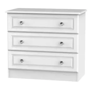 Lisbon Ready Assembled Wide Three Drawer Chest White