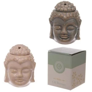 Ceramic Buddha Head Design Crackle Glazed Oil Burner (1 Random Supplied)