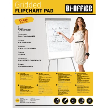 Bi-Office White A1 Gridded Flipchart Pads Pack of 5 FL012301