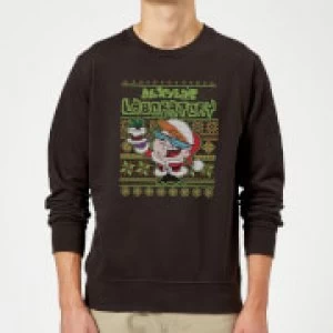 Dexter's Lab Pattern Christmas Sweatshirt - Black