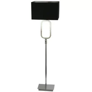 Searchlight Aura Chrome Floor Lamp, 1 X E27 Holder And LED, Crystal Glass