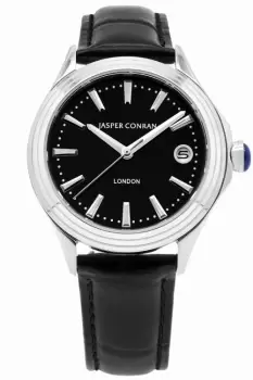 Ladies Jasper Conran London 36mm Watch with a Black Dial and a Black Leather strap J1L104011