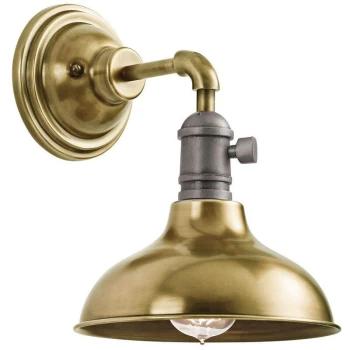 Cobson - 1 Light Indoor Wall Light Brass, E27 - Elstead