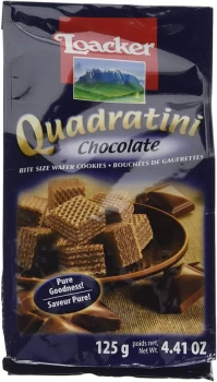 Loacker Chocolate Quadratini Wafer Biscuits - 125g x 12