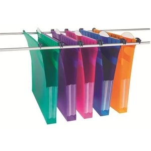Rexel Multifile Extra A4 Polypropylene Suspension File Assorted Colours Pack of 10 Suspension Files