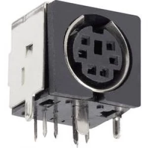 Mini DIN connector Socket horizontal mount Number of pins 3 Black BKL Electronic 0204046